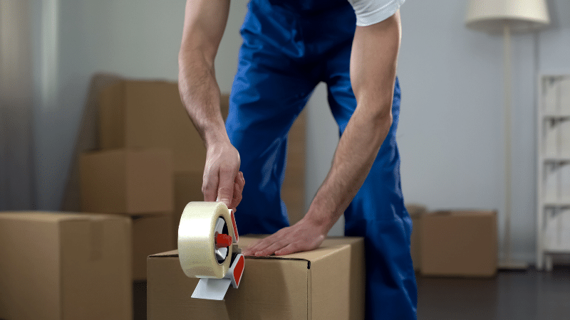 Mover packing boxes for a move