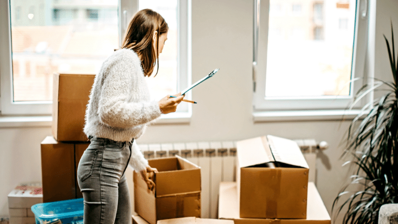 Packing boxes for a winter move