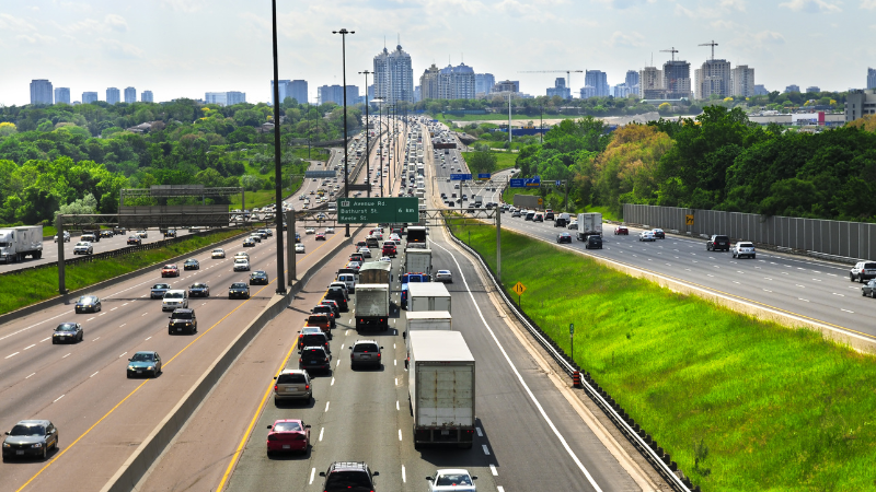 Moving trucks on the highway