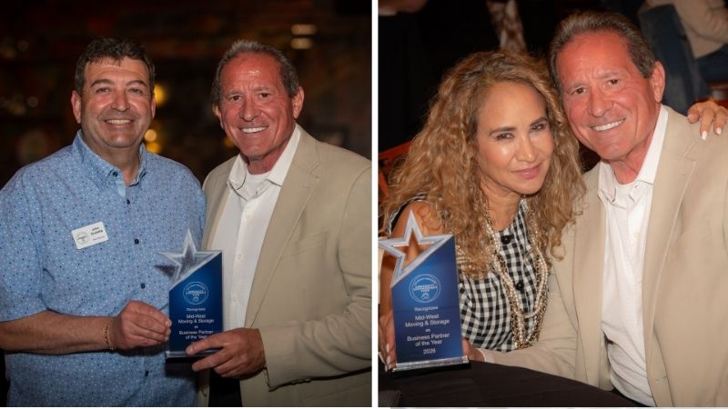 Luis Toledo President of Mid-West Moving & Storage with the award Luis Toledo President of Mid-West Moving & Storage with the award