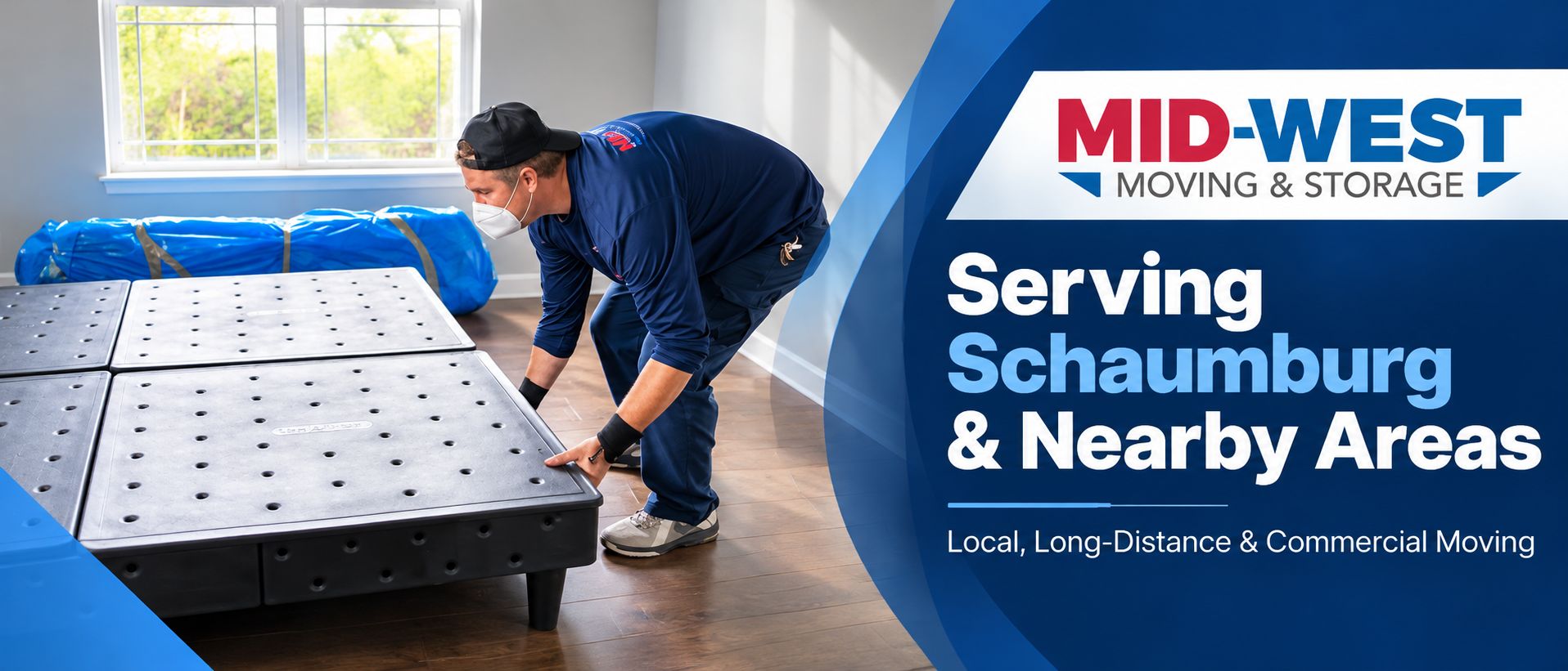 Schaumburg movers lifting the bed